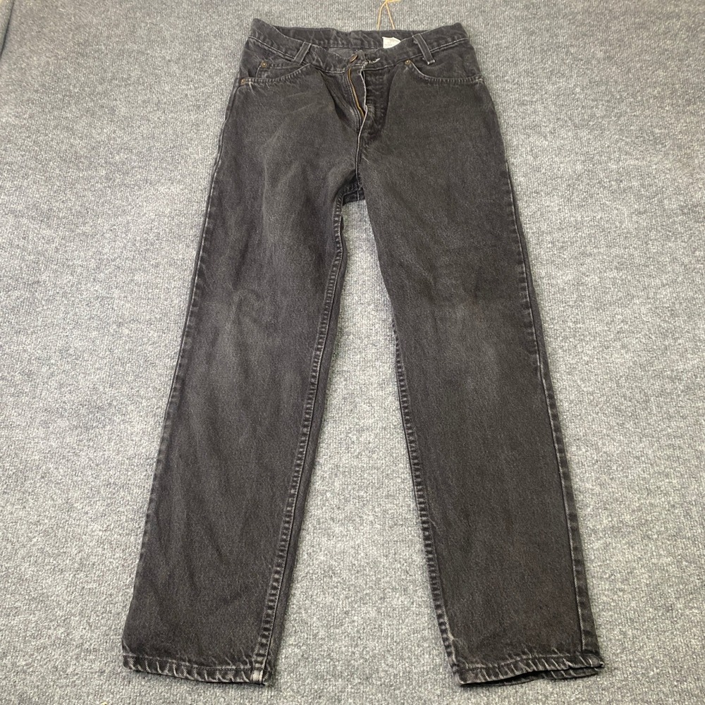Vintage Levis 550 Relaxed Fit Student Jeans 30x30 Faded Black Made in USA Orange